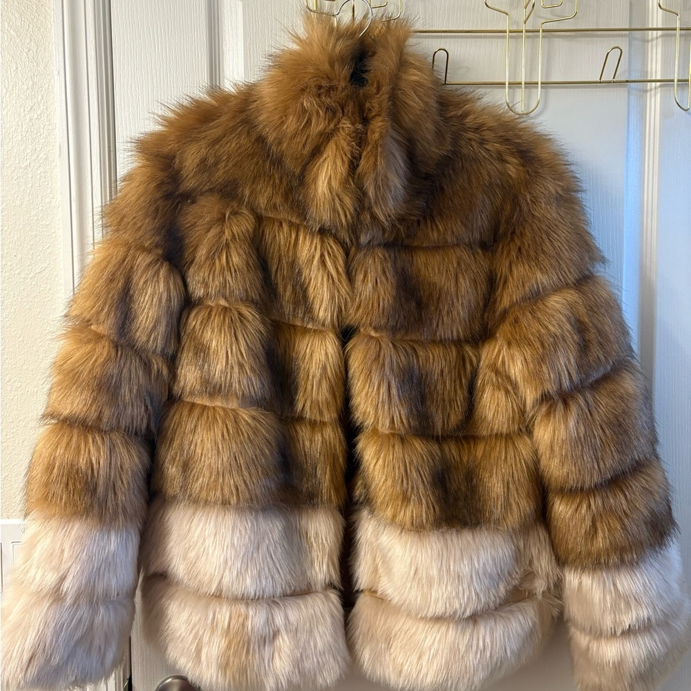 Missguided Brown and Cream Teddy Jacket